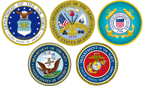 Service emblems shown for context of AmeriQual military feeding programs